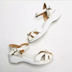 Sweedish Hasbeens Toffel Bow Wooden Platform Clogs